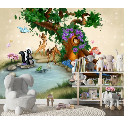 Fototapet fara imbinari pentru copii Happy Friends Premier Decor