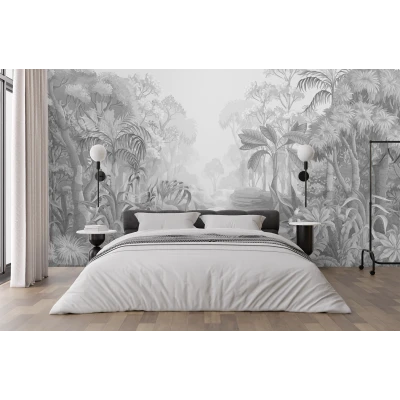 Fototapet fara Imbinari personalizat Jungla Alb Negru Premier Decor