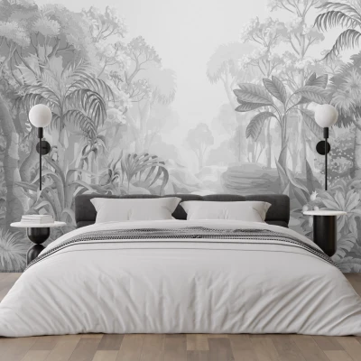 Fototapet fara Imbinari personalizat Jungla Alb Negru Premier Decor