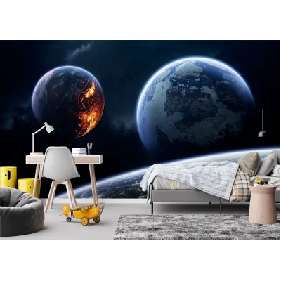 Fototapet fara imbinari planete Premier Decor