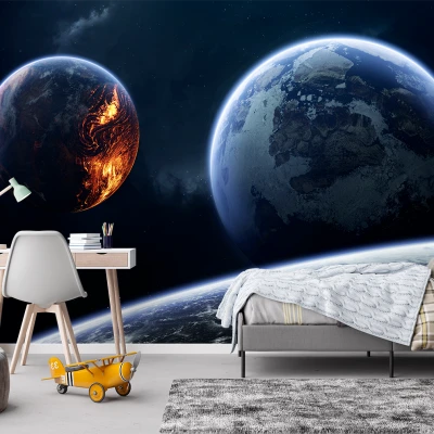 Fototapet fara imbinari planete Premier Decor