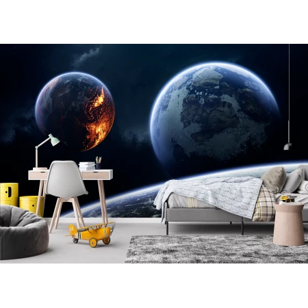 Fototapet fara imbinari planete