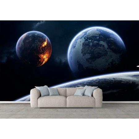 Fototapet fara imbinari planete