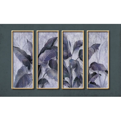 Fototapet fara imbinari Purple Tropical Leaf Premier Decor