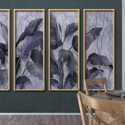 Fototapet fara imbinari Purple Tropical Leaf Premier Decor