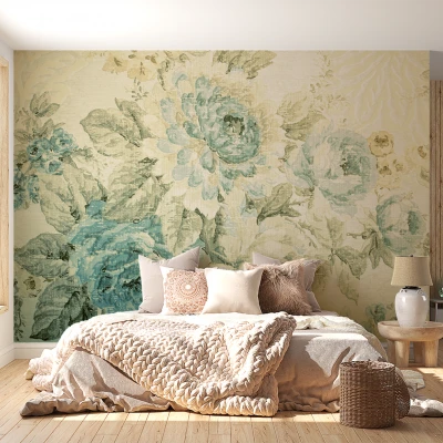 Fototapet fara imbinari Retro Flowers Premier Decor