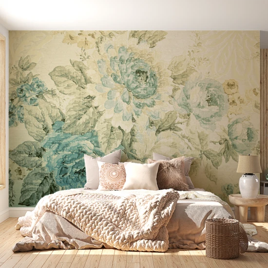 Fototapet fara imbinari Retro Flowers