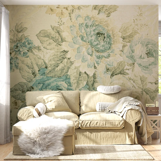 Fototapet fara imbinari Retro Flowers