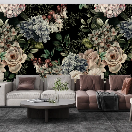 Fototapet Fara Imbinari Trandafiri Baroque Living si Dormitor