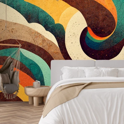 Fototapet fara imbinari valuri abstracte colorat Premier Decor