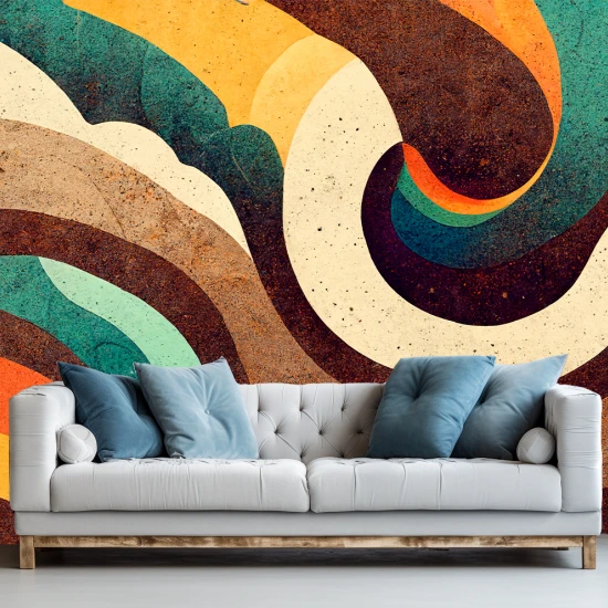 Fototapet fara imbinari valuri abstracte colorat