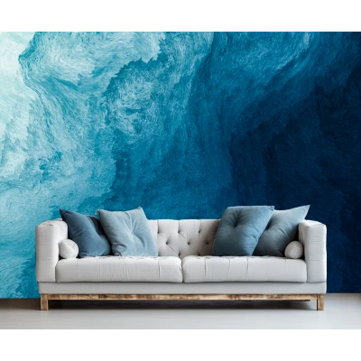 Fototapet fara imbinari valuri albastre abstract Premier Decor