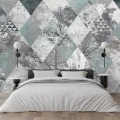Fototapet fara Imbinarie Peisaj Padure Cu frome Geometrice Grunge pe Textura de Ciment