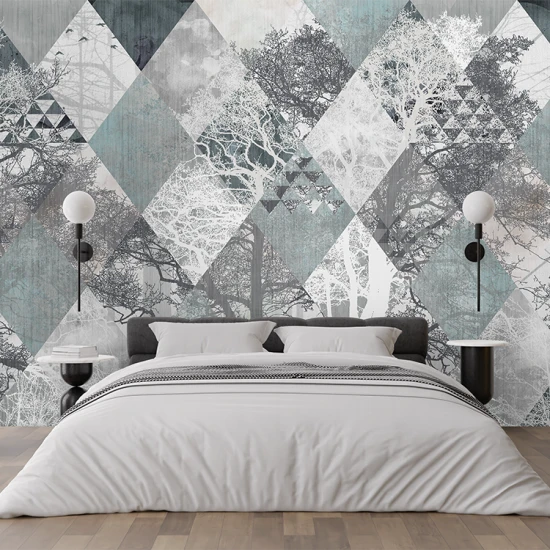 Fototapet fara Imbinarie Peisaj Padure Cu frome Geometrice Grunge pe Textura de Ciment Fototapet fara Imbinarie Peisaj Padure Cu frome Geometrice Grunge pe Textura de Ciment
