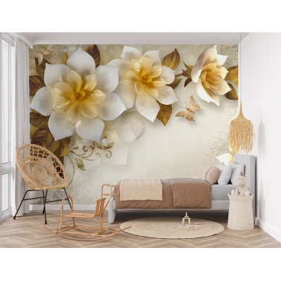 Fototapet Fara Imbinri Trandafiri Albi - Living si Dormitor Premier Decor