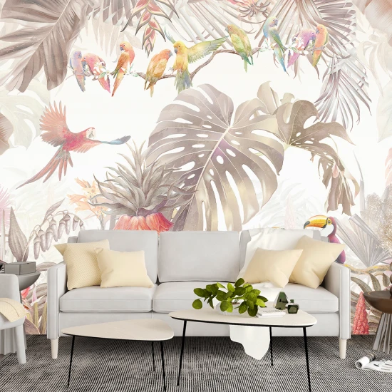 Fototapet Frunze Tropicale - Oază Exotică în Dormitor sau Living