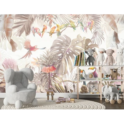 Fototapet Frunze Tropicale - Oază Exotică în Dormitor sau Living Premier Decor