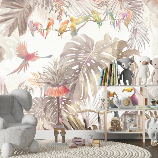 Fototapet Frunze Tropicale - Oază Exotică în Dormitor sau Living