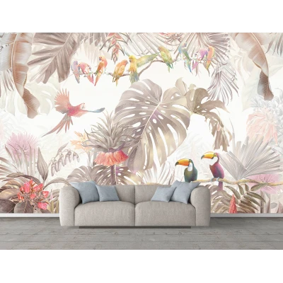 Fototapet Frunze Tropicale - Oază Exotică în Dormitor sau Living Premier Decor
