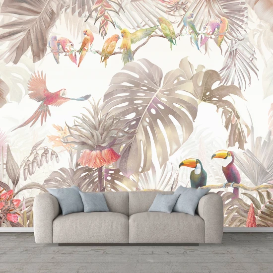 Fototapet Frunze Tropicale - Oază Exotică în Dormitor sau Living