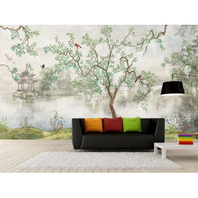 Fototapet fara imbinari Birdsong On A Quiet Mornin Fototapet fara imbinari Birdsong On A Quiet Morning Premier Decor