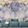 Fototapet fara imbinari Beautiful Watercolor Lilac Branches