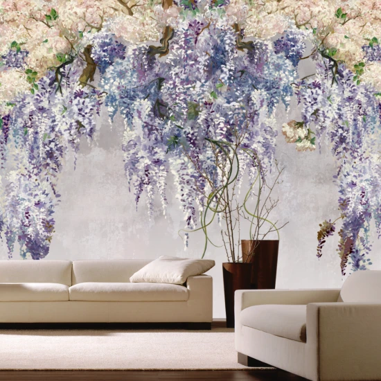 Fototapet fara imbinari Beautiful Watercolor Lilac Branches