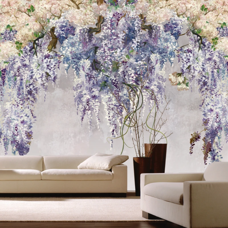 Fototapet fara imbinari Beautiful Watercolor Lilac Branches