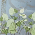 Fototapet fara imbinari Beautiful Painted Flowering Leaves
