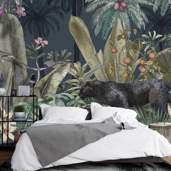 Fototapet Living si Dormitor - Midnight Jungle Fototapet Living si Dormitor - Midnight Jungle