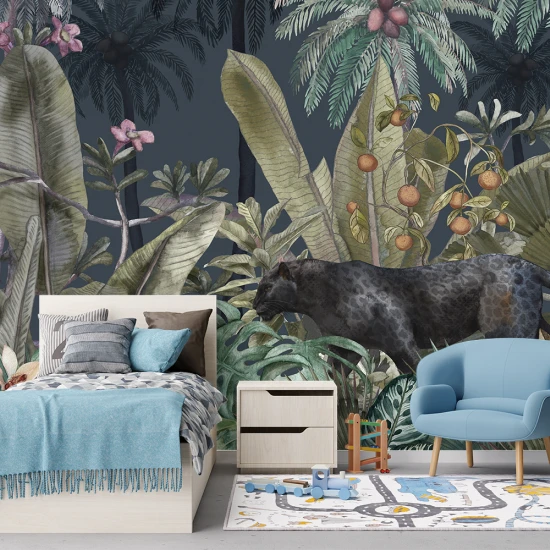Fototapet Living si Dormitor - Midnight Jungle Fototapet Living si Dormitor - Midnight Jungle