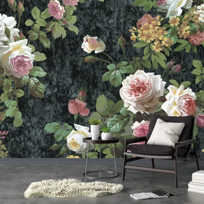 Fototapet Living si Dormitor - Pastel Roses Premier Decor