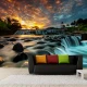 Fototapet fara imbinari Sunset Waterfall
