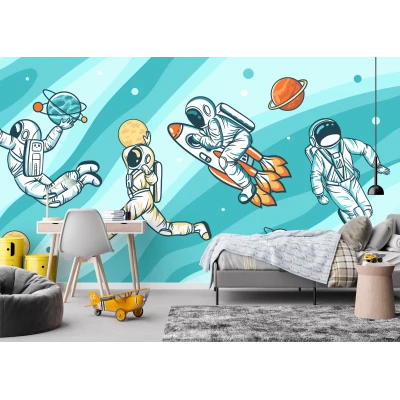 Fototapet pentru copii Astronauiti In Spatiu Premier Decor