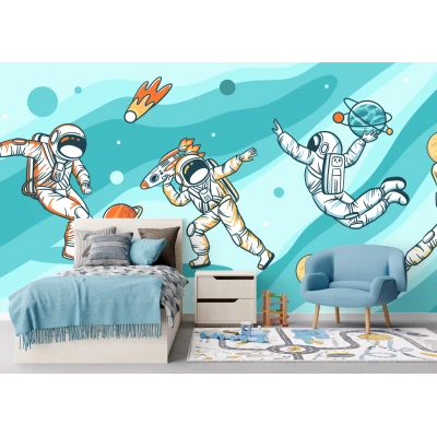 Fototapet pentru copii Astronauiti In Spatiu Premier Decor