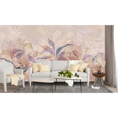 Fototapet personalizat fara Imbinari Frunze Abstract Colorate Premier Decor