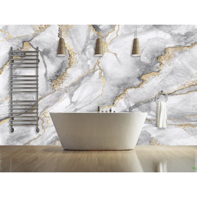 Fototapet fara imbinari Fluid Art Gold And Gray Premier Decor