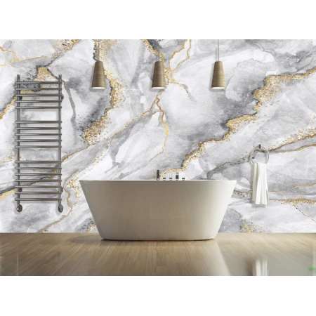 Fototapet fara imbinari Fluid Art Gold And Gray Premier Decor