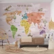 Fototapet fara imbinari Pink World Map