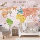 Fototapet fara imbinari Pink World Map
