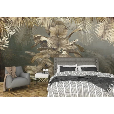 Fototapet fara imbinari Rusty Tropical Leaves Premier Decor