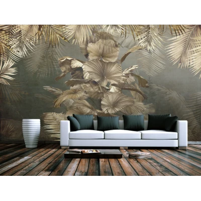 Fototapet fara imbinari Rusty Tropical Leaves Premier Decor