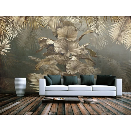 Fototapet fara imbinari Rusty Tropical Leaves Premier Decor