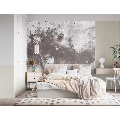 Fototapet Textura Beton Modern pentru Dormitor și Living - Alb Negru Grunge Premier Decor