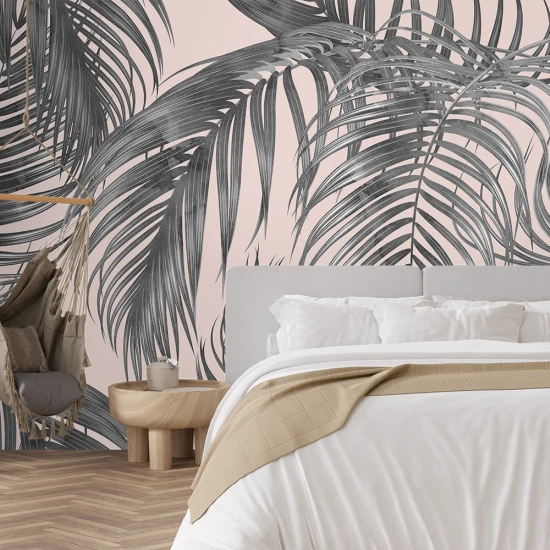 Fototapet Tropical 3D Roz pentru Dormitor și Living