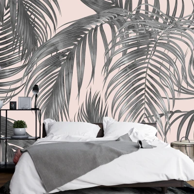 Fototapet Tropical 3D Roz pentru Dormitor și Living Premier Decor