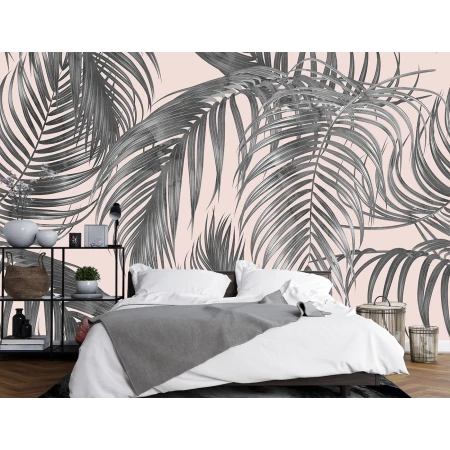 Fototapet Tropical 3D Roz pentru Dormitor și Living