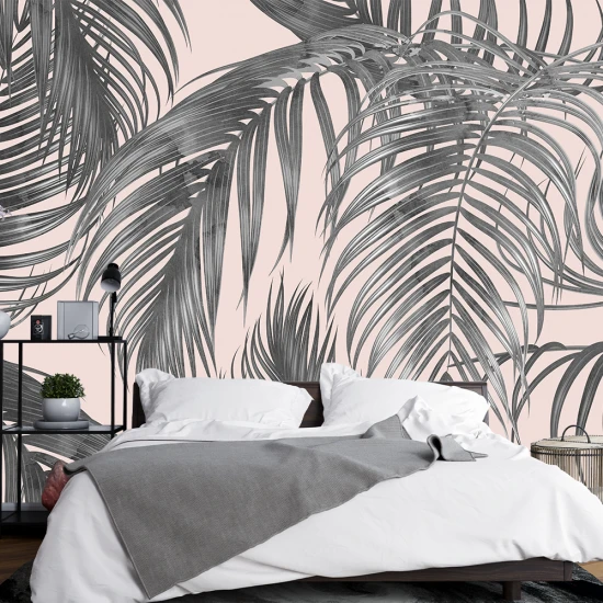 Fototapet Tropical 3D Roz pentru Dormitor și Living