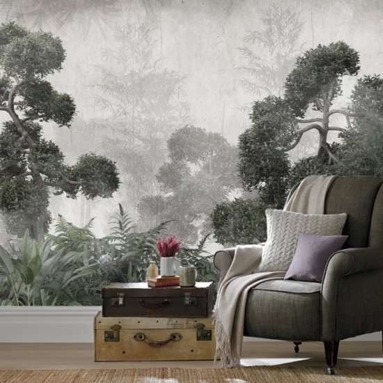 Fototapet fara imbinari Rainforest Foggy