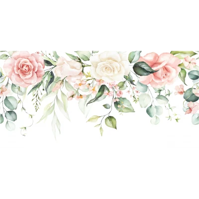 Fototapet fara imbinari Watercolor Roses - Living si Dormitor Premier Decor